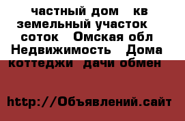 частный дом 57кв,земельный участок 25 соток - Омская обл. Недвижимость » Дома, коттеджи, дачи обмен   